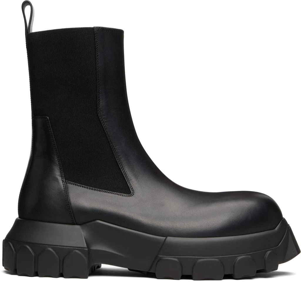 Rick Owens Black Concordians Beatle Bozo Tractor Chelsea Boots 1