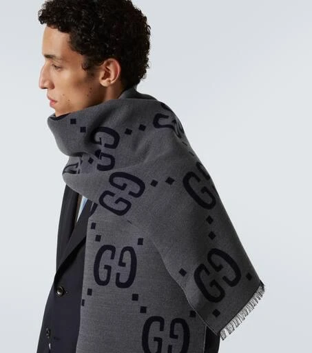 Gucci GG jacquard wool-silk scarf 3