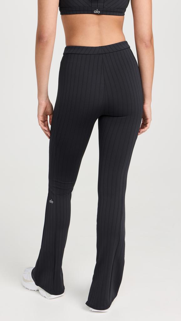 Alo Yoga High Waist Pinstripe Zip It Flare Leggings