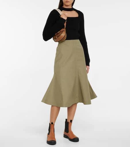 Loewe Gate Dual Mini leather and jacquard shoulder bag 5
