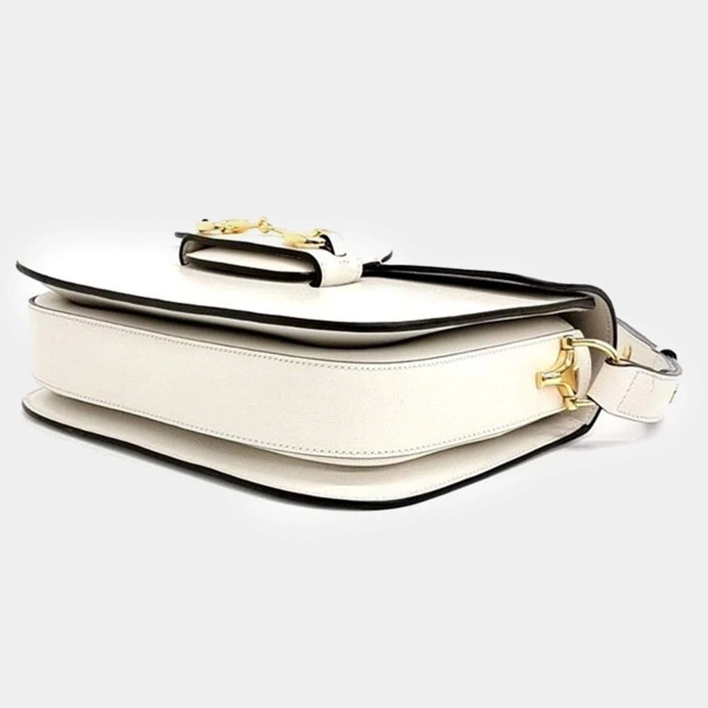 Gucci Gucci White Leather 1955 Horsebit Shoulder Bag 3