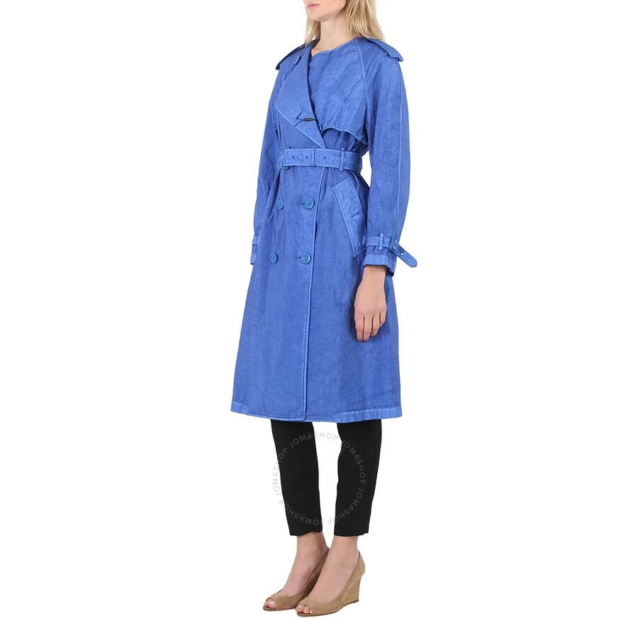 Burberry Ladies Warm Royal Blue Collarless Double Breasted Trench Coat 2