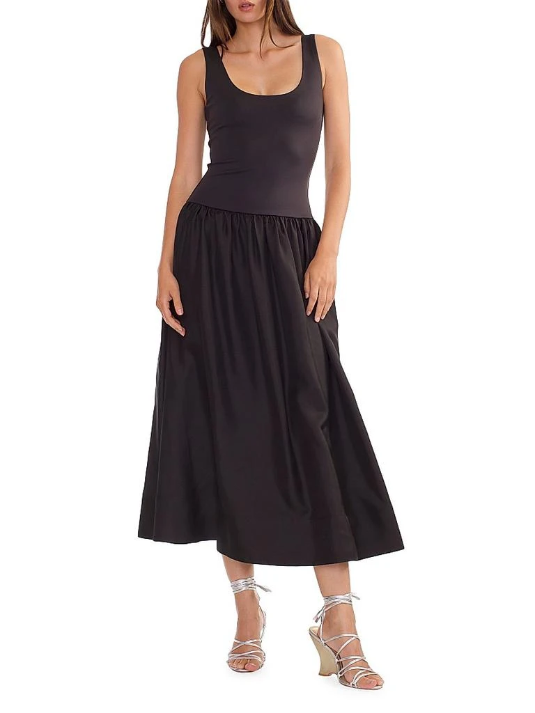 Cynthia Rowley Mixed Media Dropwaist A-Line Midi-Dress 1