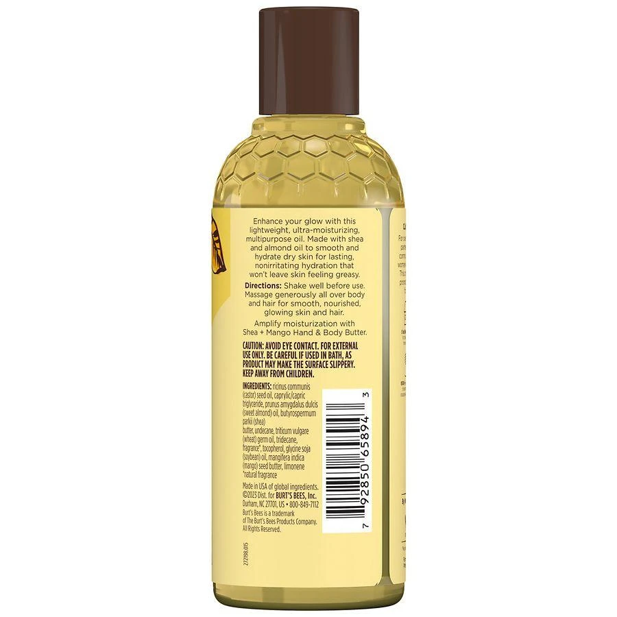 Burt's Bees Glowing Body Oil, Natural Origin Skin Care Shea + Mango 4