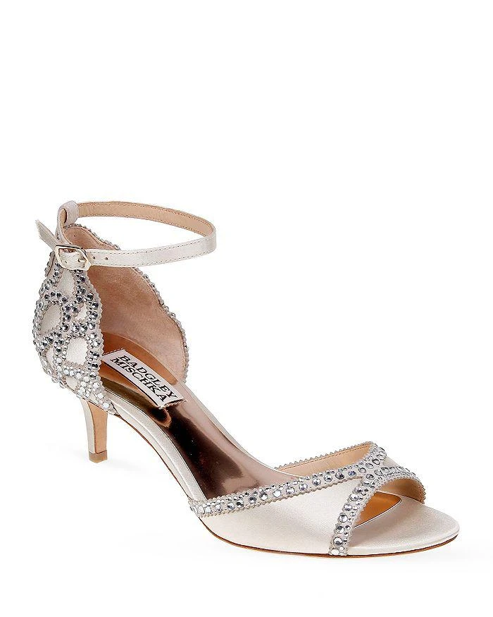 Badgley Mischka Gillian Embellished Ankle Strap Sandals  1
