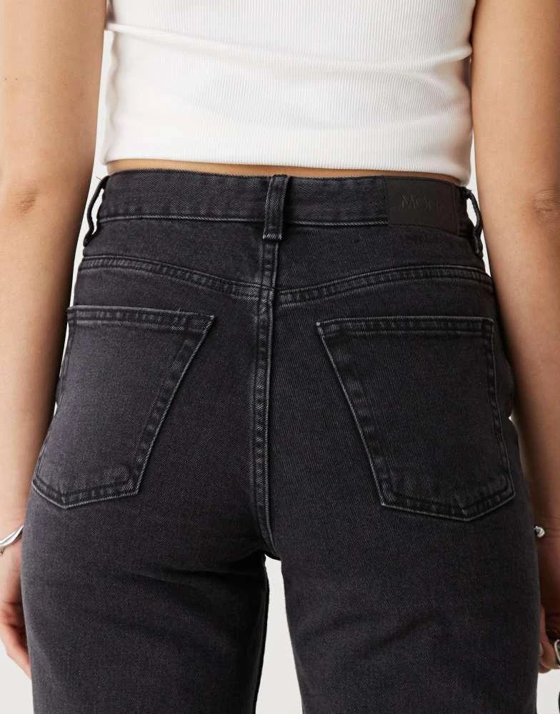 Monki Monki Zami high waist straight leg jeans in black 4
