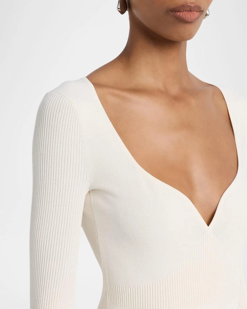 MARIA MCMANUS Ribbed Bustier Long-Sleeve Midi Dress 5