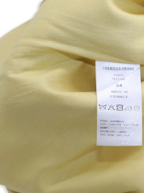 Chloé Chloe Scalloped Hem Shift Dress In Yellow Linen 3