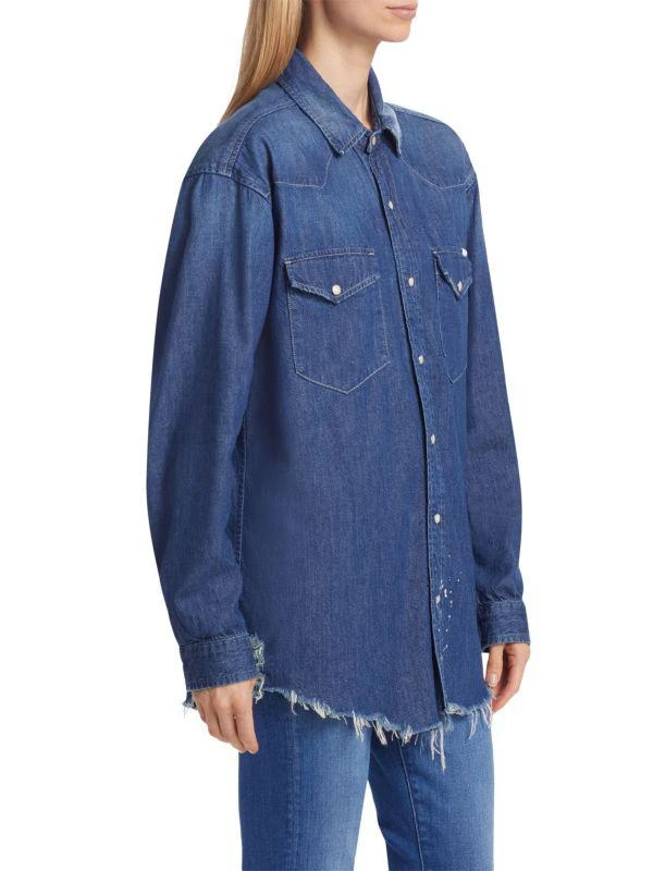 MOTHER The Western Denim Longline Shirt 3