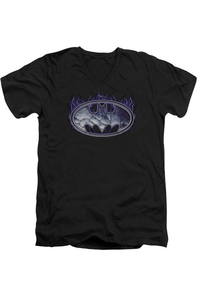 Gildan Batman Cracked Shield Short Sleeve Adult V Neck Tee / T-Shirt 1