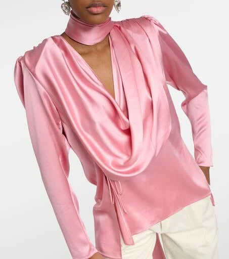 Magda Butrym Draped silk-blend blouse 4