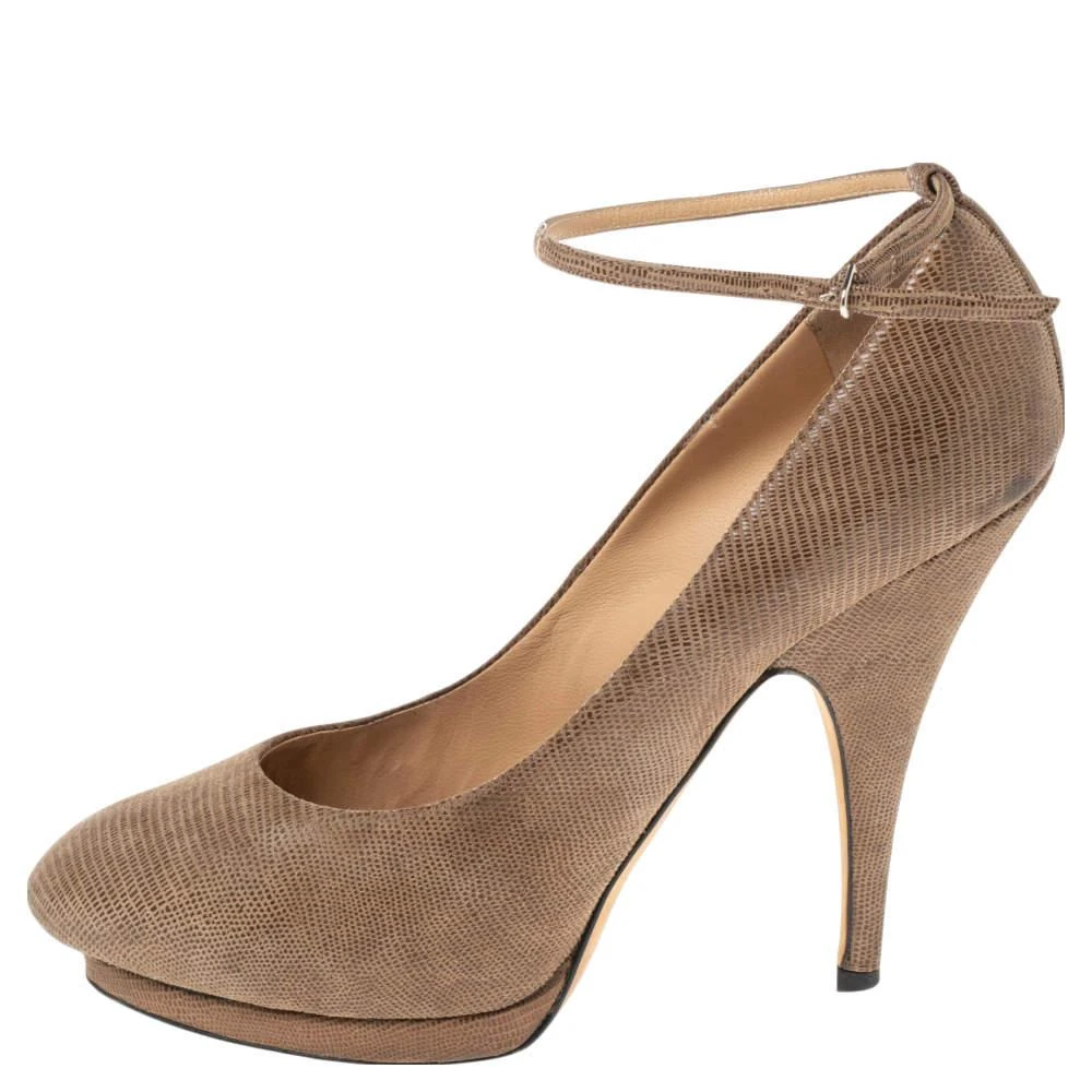 Giuseppe Zanotti Giuseppe Zanotti Lizard Embossed Leather Platform Ankle Strap Pumps Size 40.5 2
