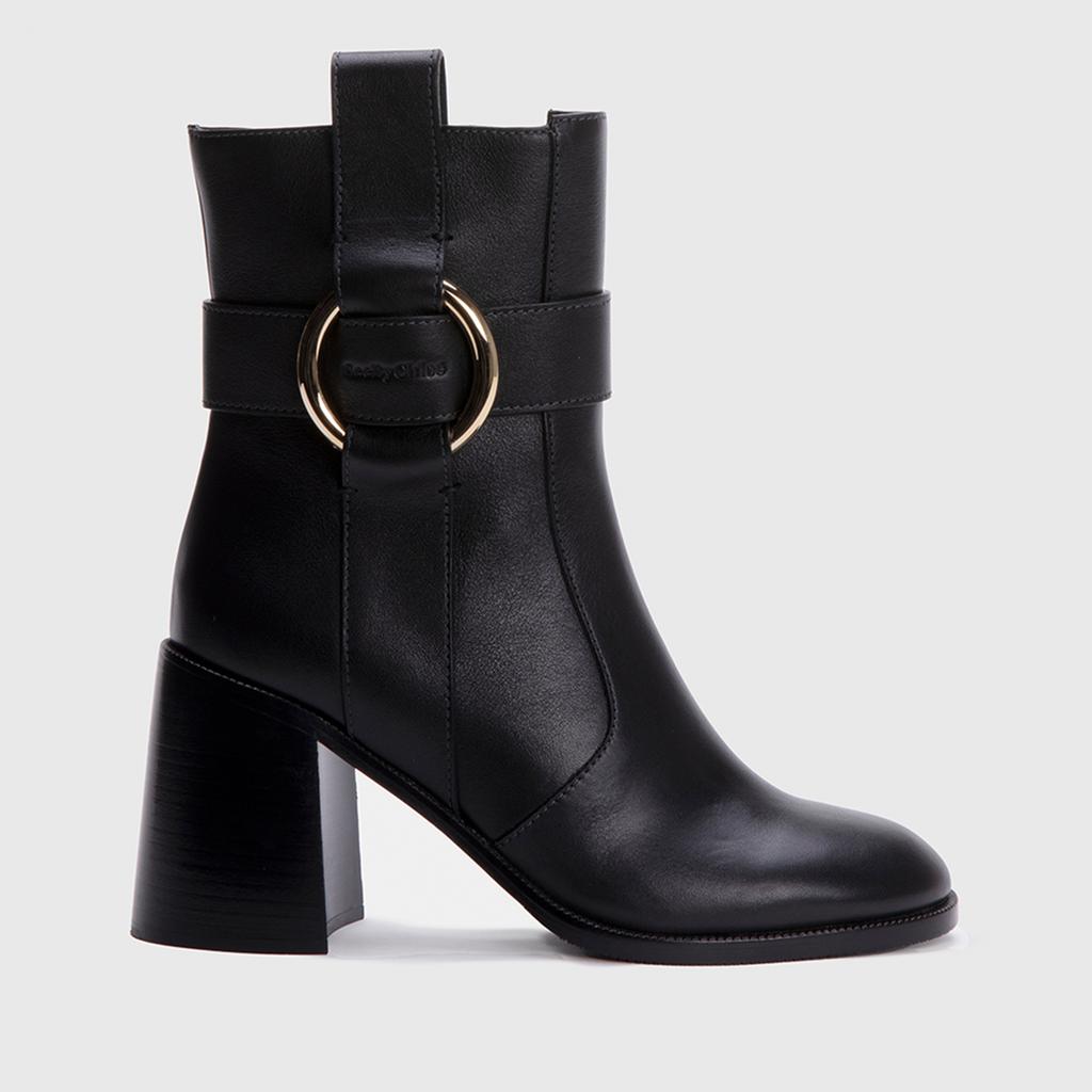 See by Chloé See By Chloé Women's New Ring Leather Heeled Boots - Black