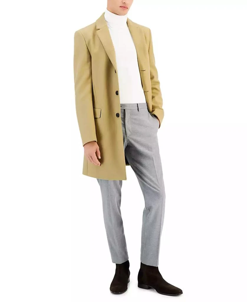 Hugo Boss Men's Slim-Fit Migor Beige Overcoat 1