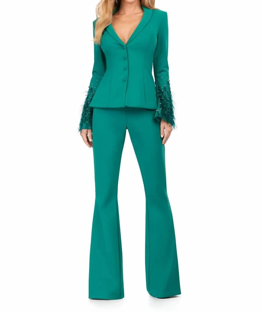 ASHLEYlauren Women
s Dressed In Time Blazer In Emerald