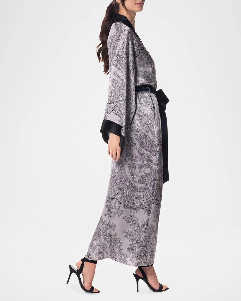 Christine Lingerie Bardot Lace-Print Silk Robe 4