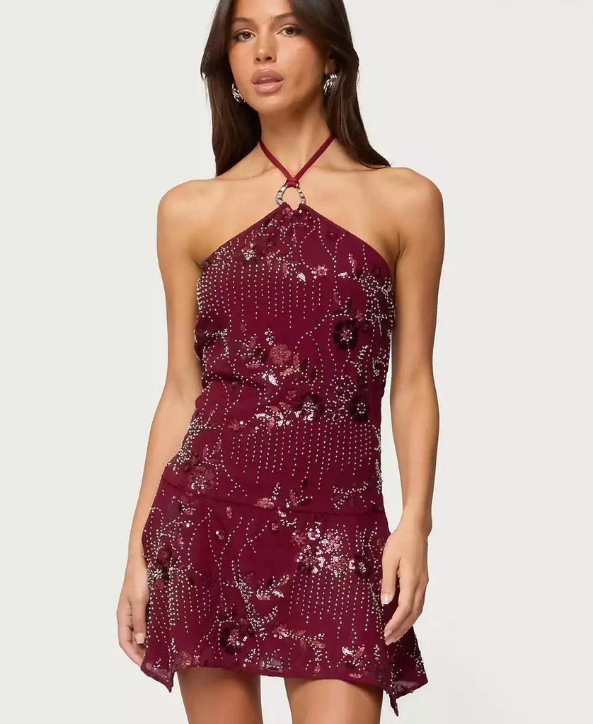 gimaguas safi mini dress Women's Brown Halter Mini Dress Draped. Gimaguas