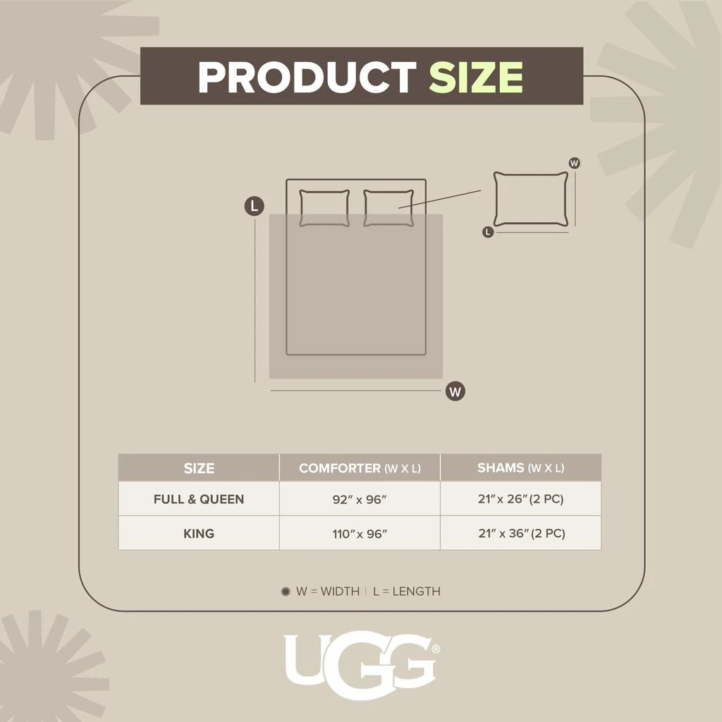 UGG UGG Kenzie Full/Queen Comforter Set with 2 Pillow Shams Plush Faux Fur Bedding Soft Warm Down Alternative Comforter Washable Hypoallergenic Fluffy Blanket Set for Bedroom, Full/Queen Size, Seal Grey 8