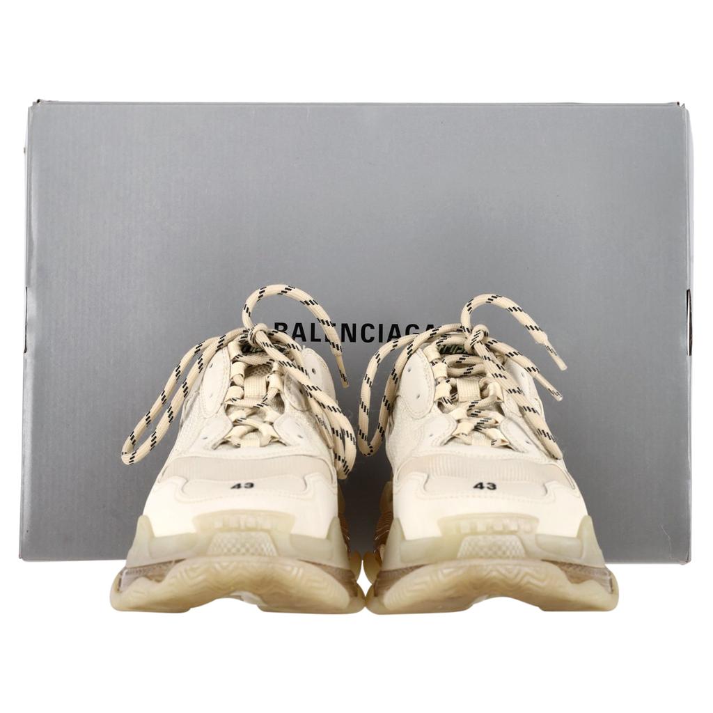 Triple S Clear Sole Sneakers in Off-White Polyester – On
