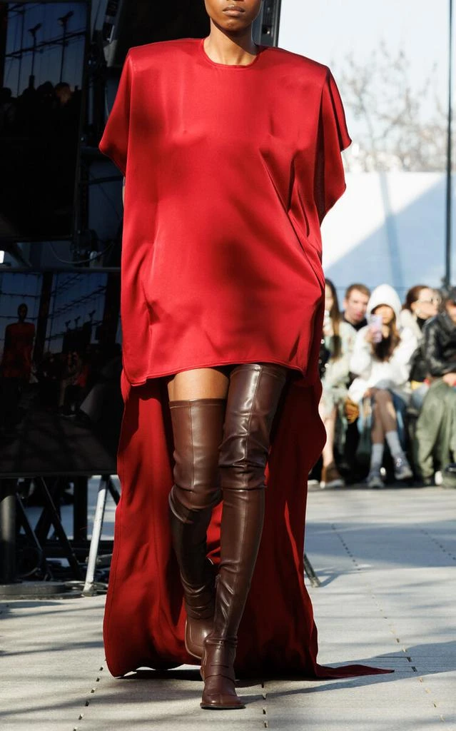 Stella McCartney Stella McCartney - Train-Detailed Satin Mini Dress - Red - IT 36 - Moda Operandi 1