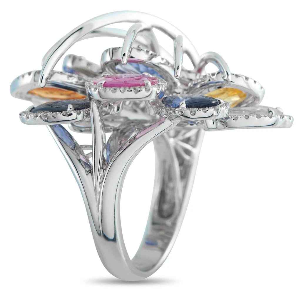 LB Exclusive 18K White Gold 1.65ct Diamond and Sapphire Ring MF41-122325 2