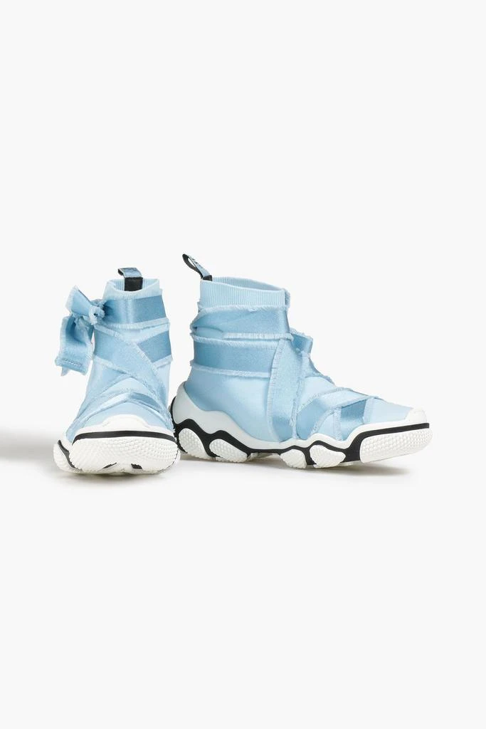 RED Valentino Glam Run satin-trimmed stretch-knit high-top sneakers 2