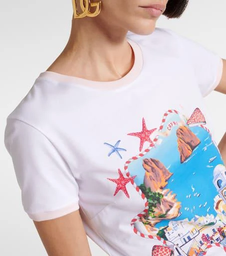 Dolce 
Gabbana Capri printed cotton jersey T-shirt 4