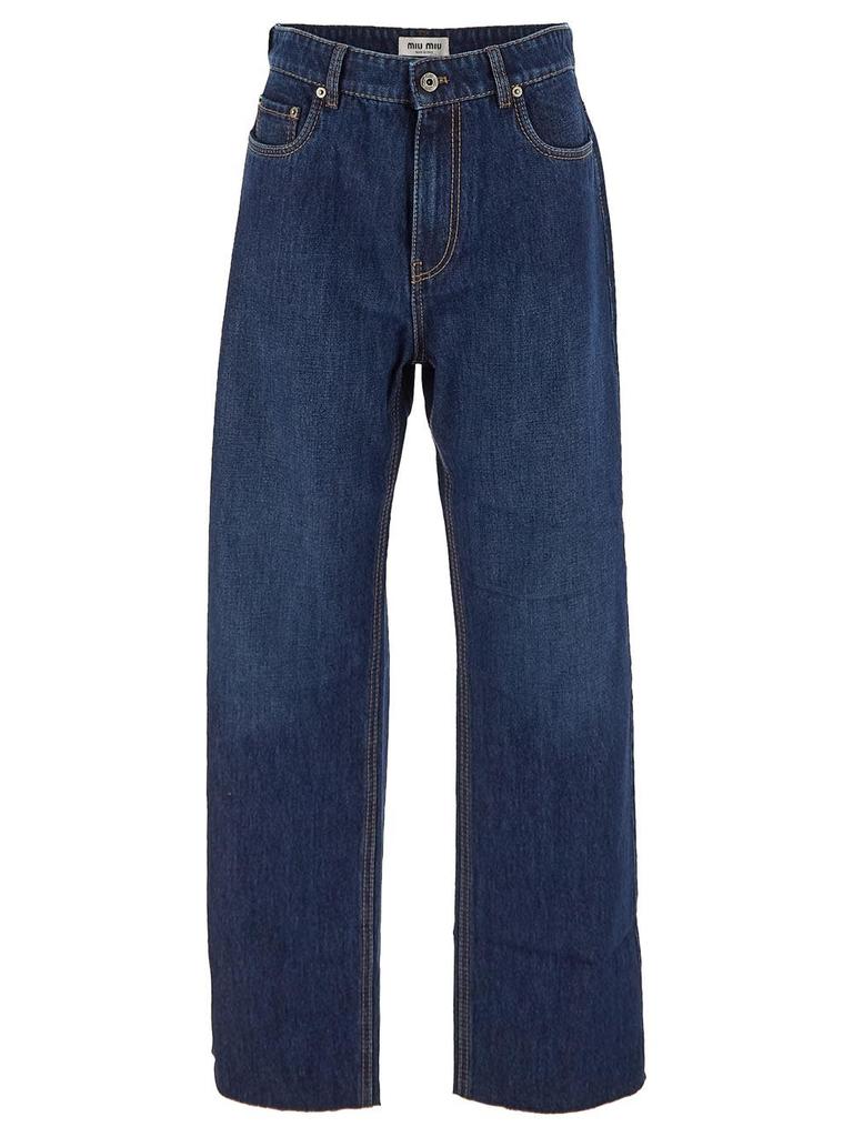 デニム・ジーパン Miu Miu Jeans with leather inserts Miu Miu Ganse jeans with leather details - Jeans - Compare