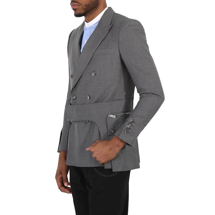 Burberry Charcoal Grey English Fit Wool Tailored Jacket With Cargo Belt Detail 3