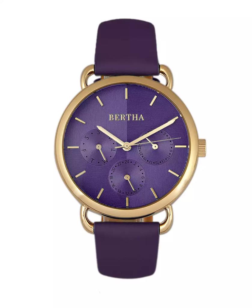 BERTHA Quartz Gwen Collection Purple Leather Watch 36Mm