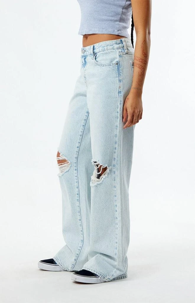 PacSun Eco Light Indigo Ripped Parker Extreme Baggy Jeans 3