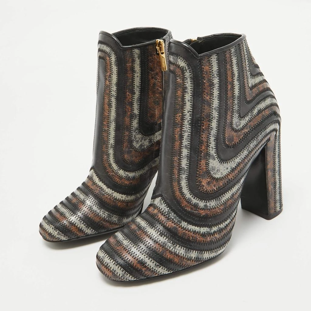 Salvatore Ferragamo Salvatore Ferragamo Brown Leather Feeling Ankle Length Boots Size 37.5 2
