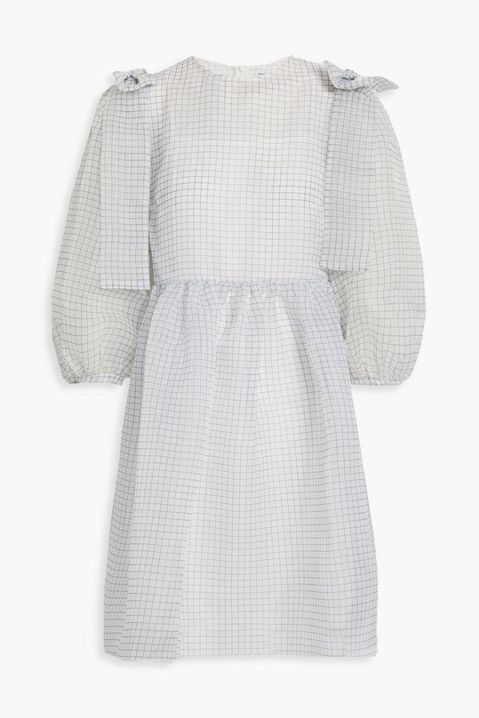 shrimps Max bow-embellished checked organza mini dress