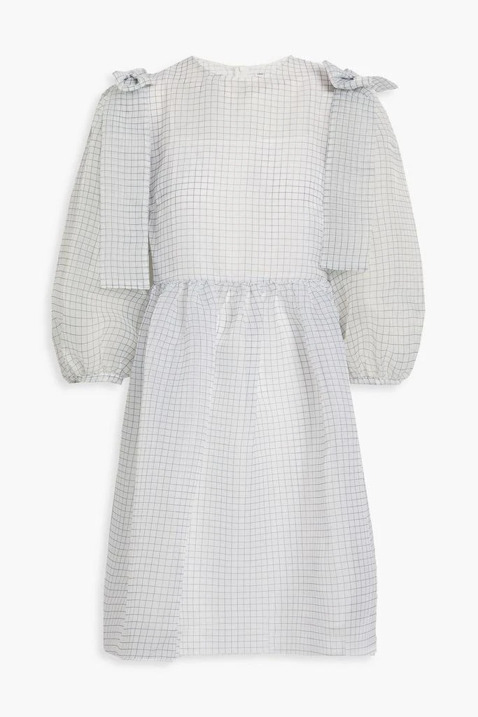shrimps Max bow-embellished checked organza mini dress 1