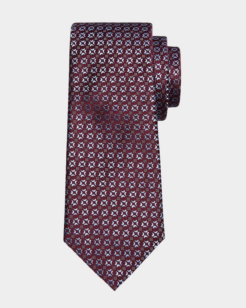 Charvet Men's Silk Geometric Jacquard Tie 1