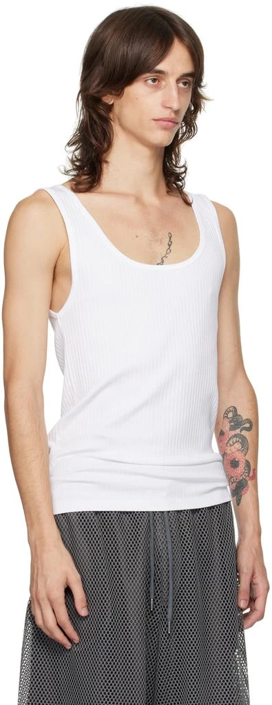 Dries Van Noten White Ribbed Tank Top 2