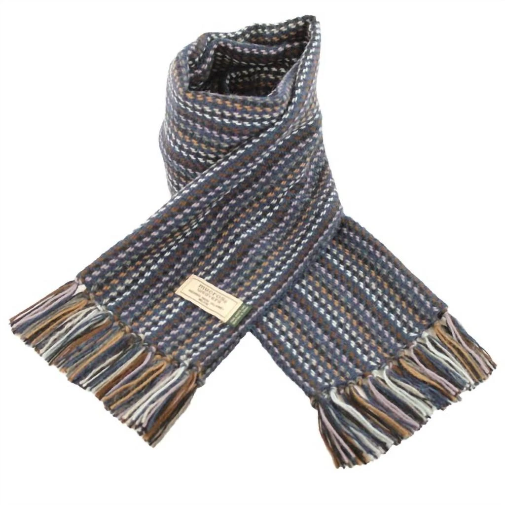 Mucros Weavers Men's Irish Alpaca Scarf In Blue/brown 1