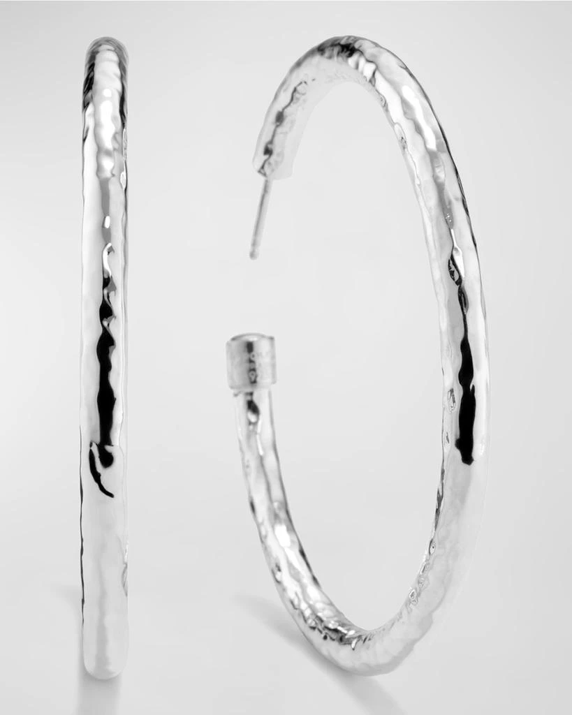 Ippolita Large Hammered Hoop Earrings in Sterling Silver