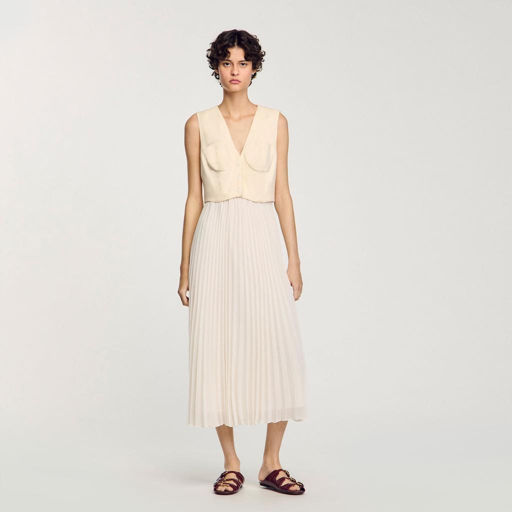 Sandro Pleated maxi dress