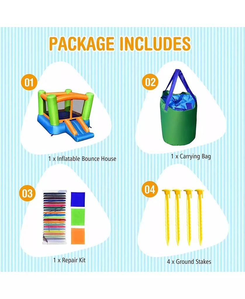 HONGGE Kids Inflatable Bounce House for Indoor and Outdoor Play without Blower 5