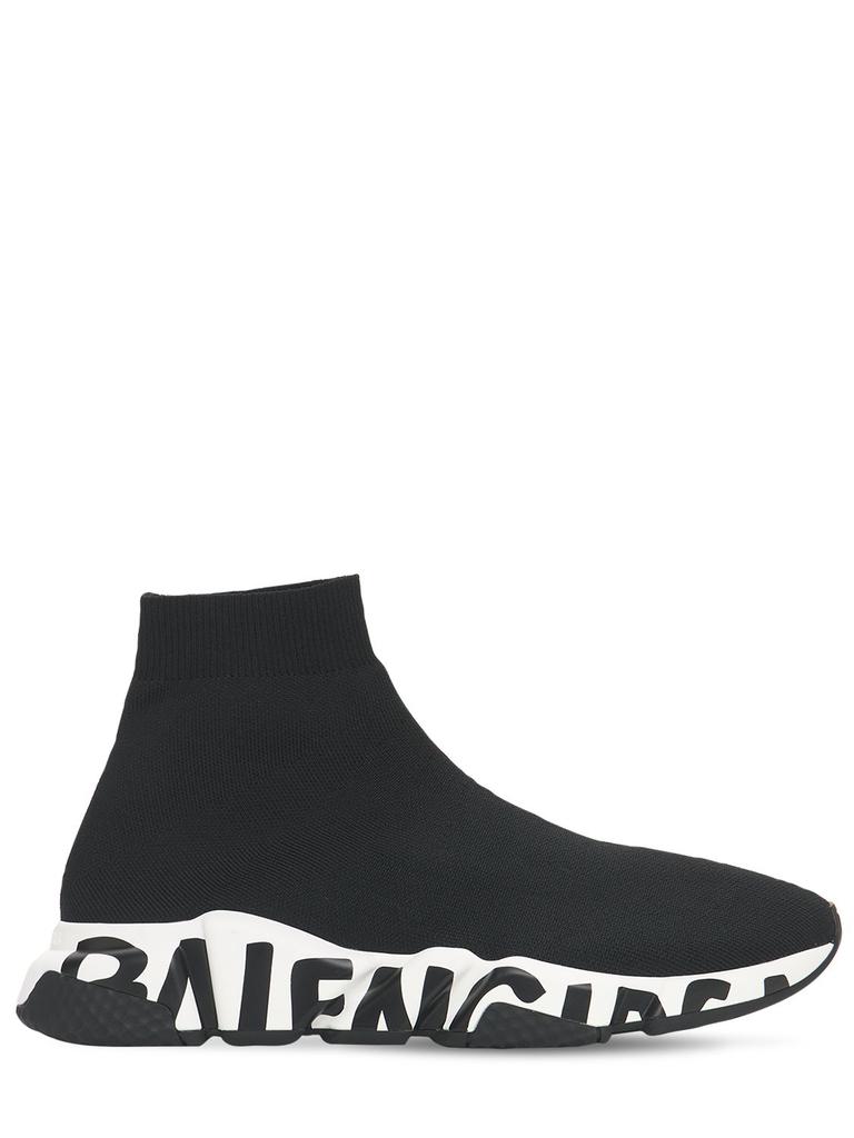 BALENCIAGA Speed Graffiti Knit Sock Runner Sneakers