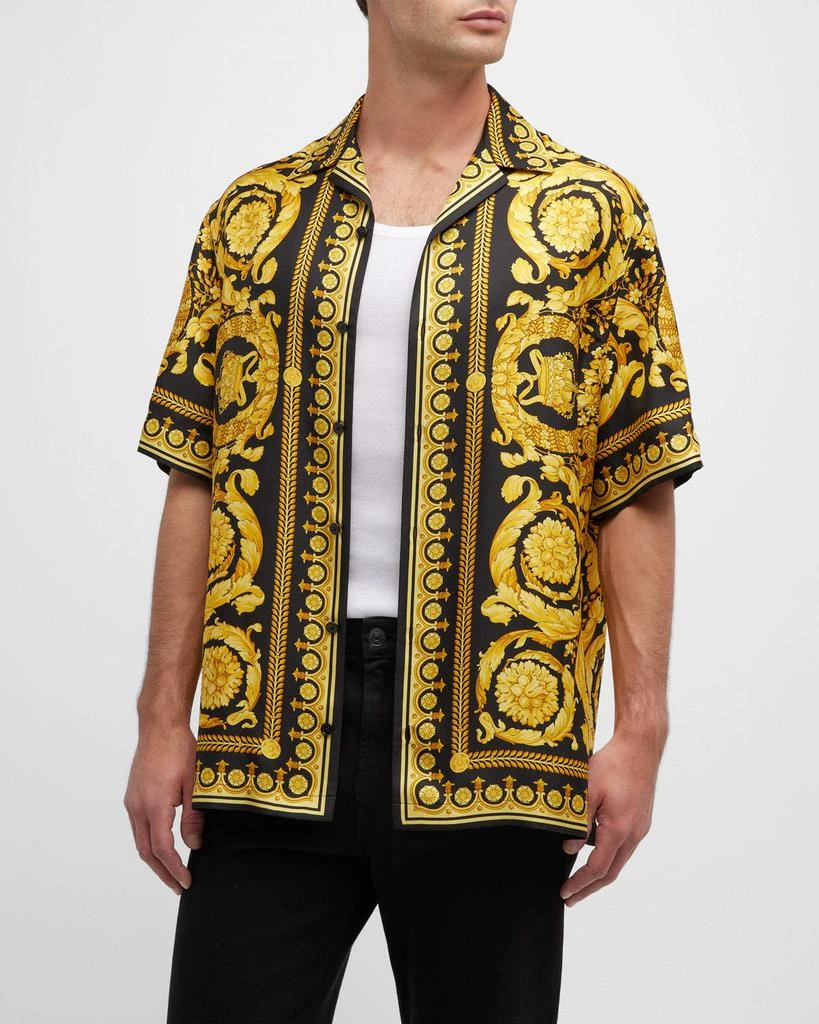 Versace Men's Barocco Silk Camp Shirt 1