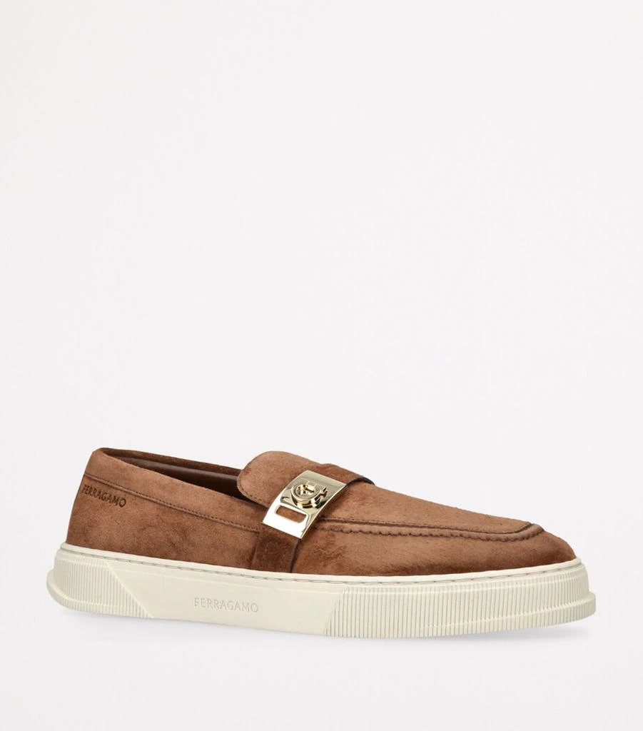 Salvatore Ferragamo Suede Brad Slip-On Sneakers 3