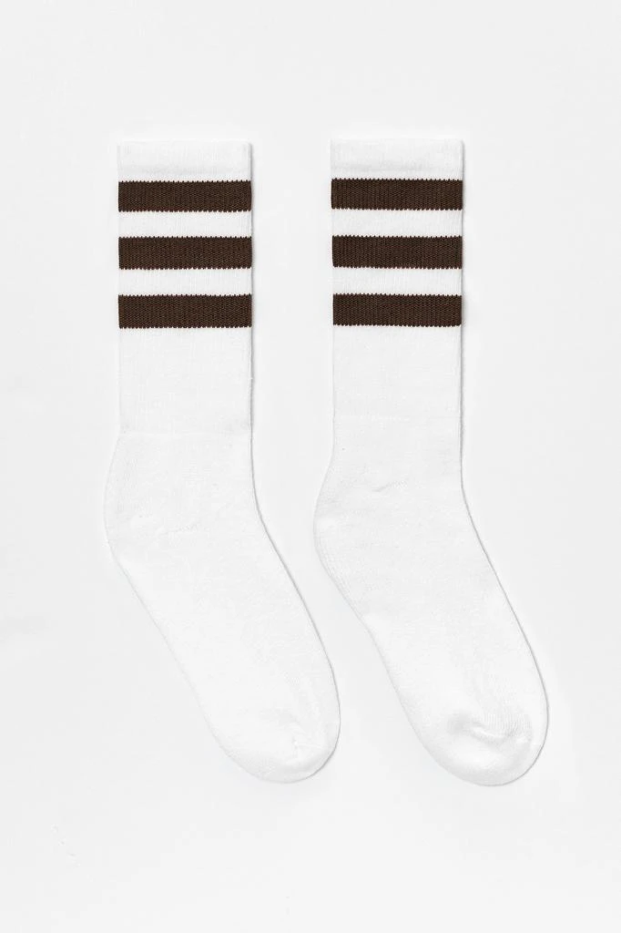 Los Angeles Apparel CALFSOCK - Unisex 3-Stripe Calf Sock 50