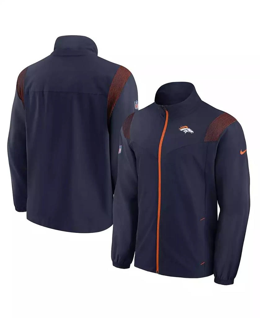 NIKE Men's Navy Denver Broncos Sideline Woven Logo Full-Zip Jacket 1