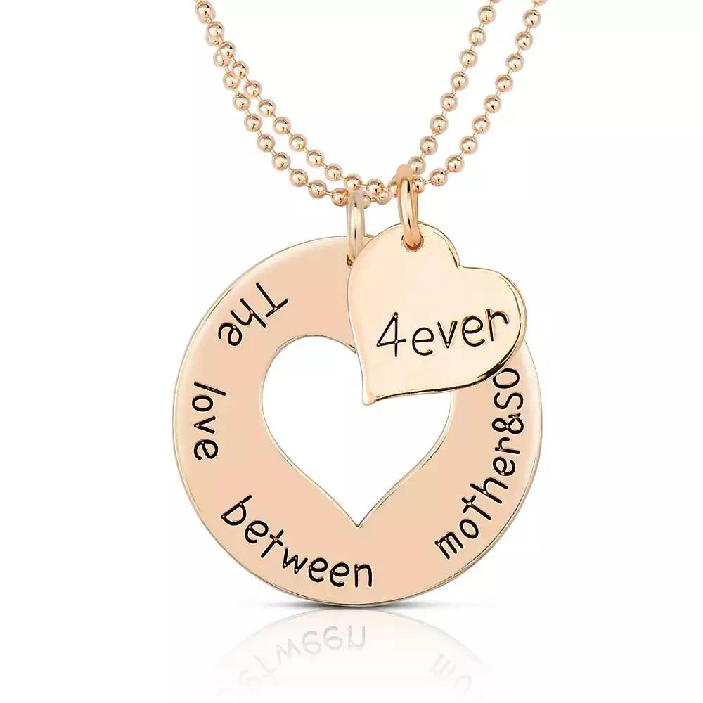 Rachel Glauber 14K Gold Plated Double Heart Pendant Necklace 3