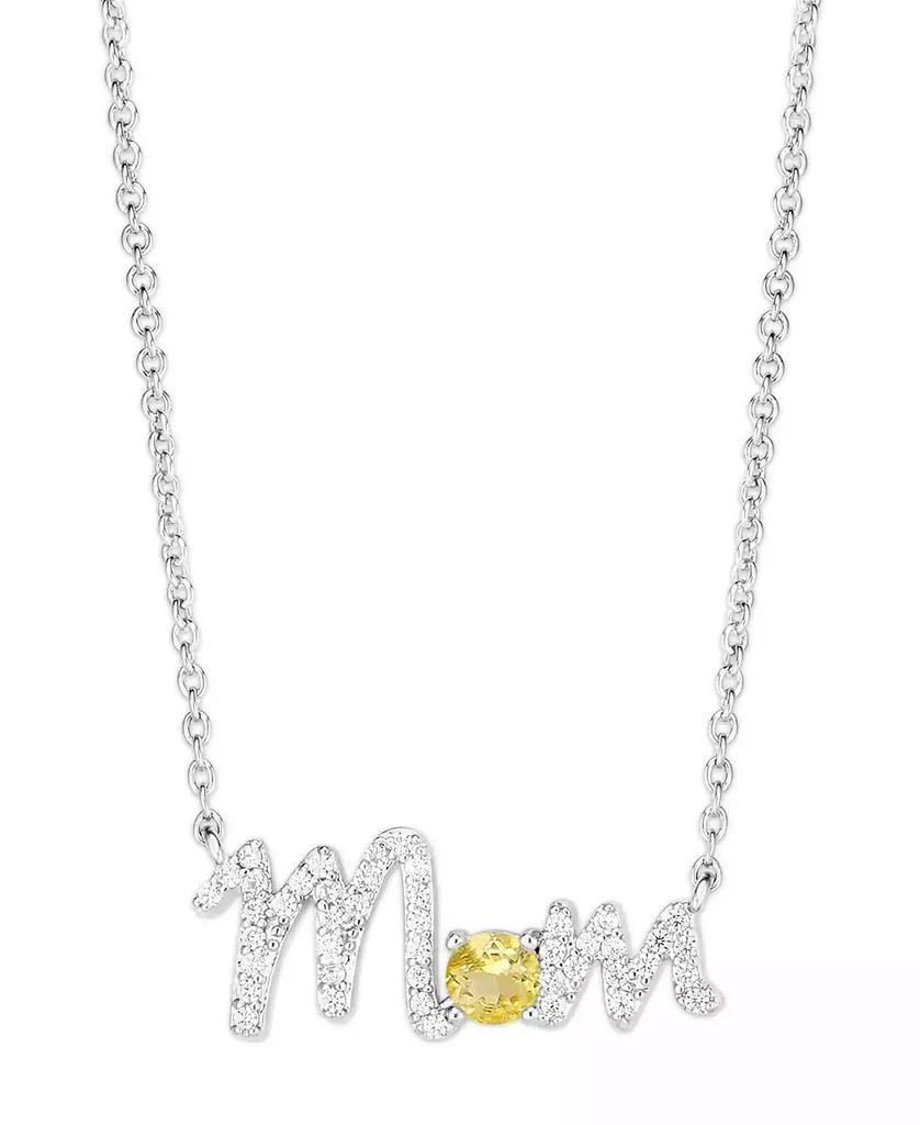 Macy's Birthstone Mom Necklace In Silver Plate 1