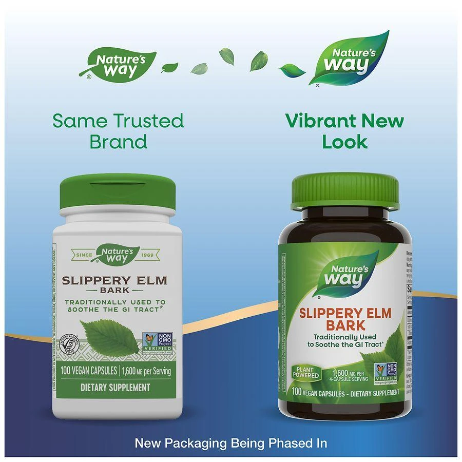Nature's Way Slippery Elm Bark 400mg Dietary Supplement Capsules 3