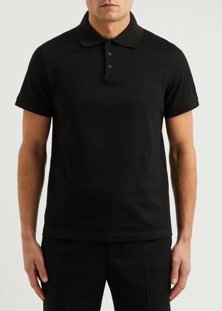 Yves Saint Laurent Logo-embroidered piqué cotton polo shirt 2