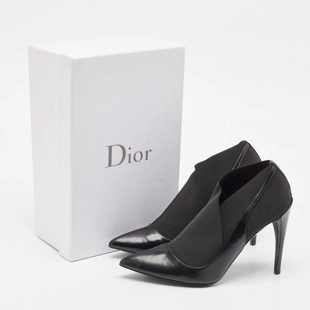 Dior Dior Black Patent Leather and Stretch Fabric Ankle Booties Size 39 9